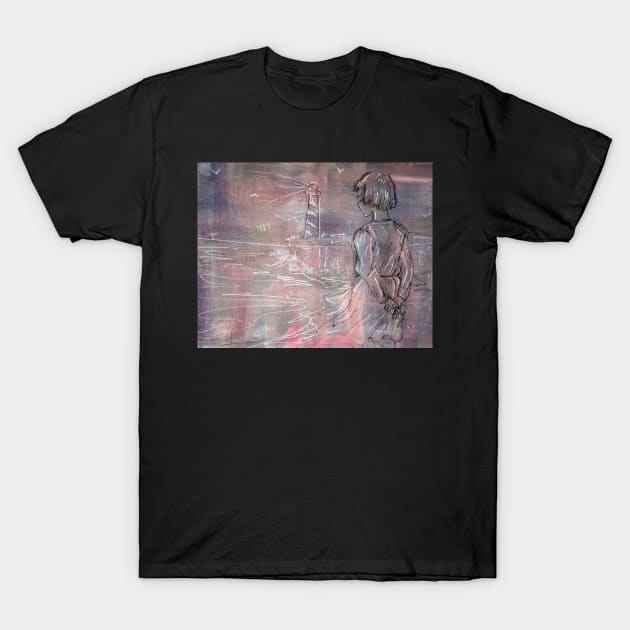 Lighthouse (night) T-Shirt by YaebaArts